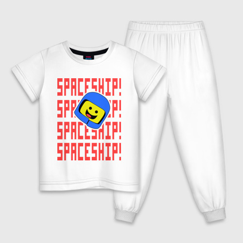 Детская пижама хлопок с принтом Spaceship, вид спереди #2