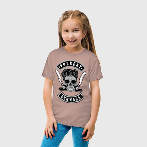 Детская футболка хлопок с принтом Volbeat, вид сбоку #3
