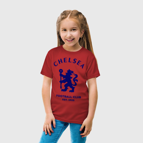 Детская футболка хлопок с принтом Челси Футбольный клуб Chelsea, вид сбоку #3