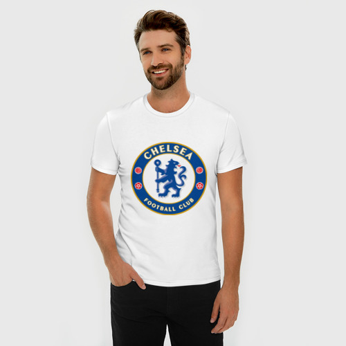 Мужская футболка премиум с принтом Chelsea logo, фото на моделе #1