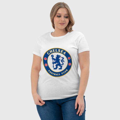 Женская футболка хлопок с принтом Chelsea logo, фото #4