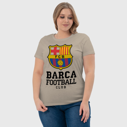 Женская футболка хлопок с принтом Barcelona FC, фото #4