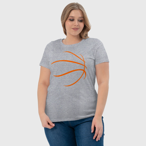 Женская футболка хлопок с принтом Баскетбольный мяч, фото #4