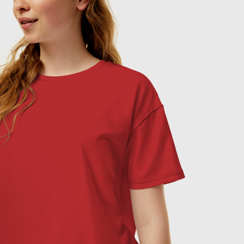 Женская футболка хлопок Oversize с принтом Дороги созданы для эндуро, фото на моделе #1