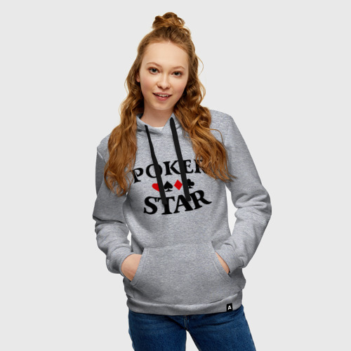 Женская толстовка хлопок с принтом Poker Stars, фото на моделе #1