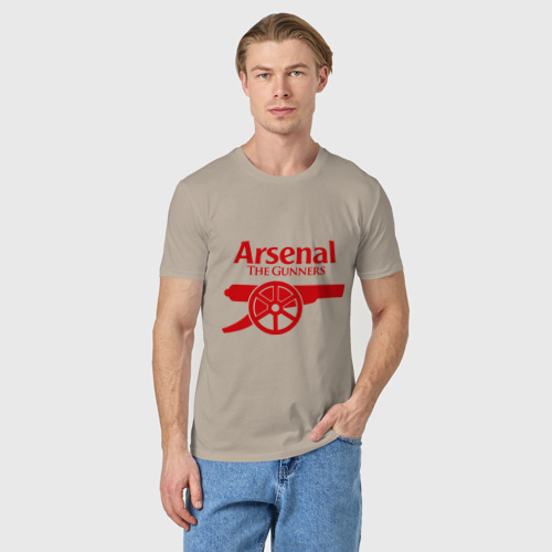 Мужская футболка хлопок с принтом Arsenal, фото на моделе #1