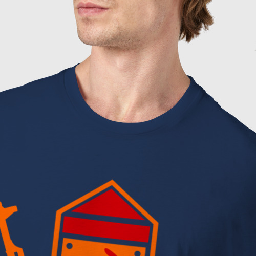Мужская футболка хлопок с принтом Пограничный столб, фото #4