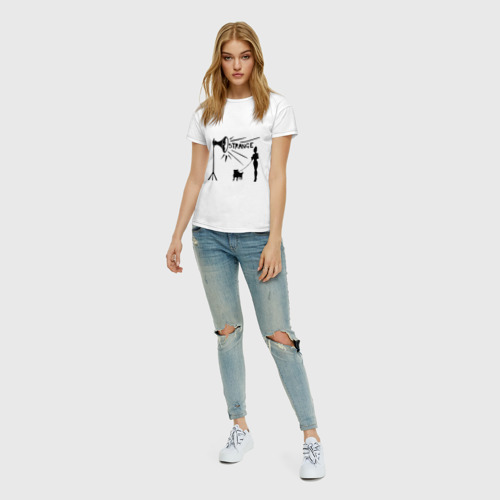 Женская футболка хлопок с принтом Depeche mode strange, вид сбоку #3