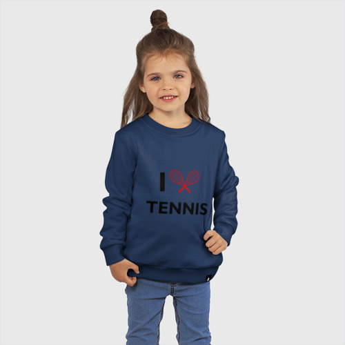 Детский свитшот хлопок с принтом I Love Tennis, фото на моделе #1