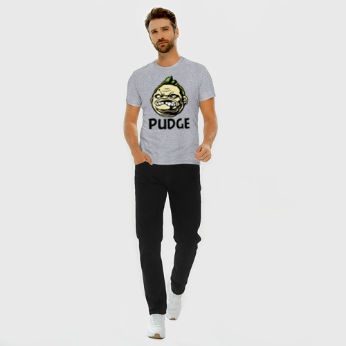 Мужская футболка хлопок Slim с принтом Pudge Пудж, вид сбоку #3