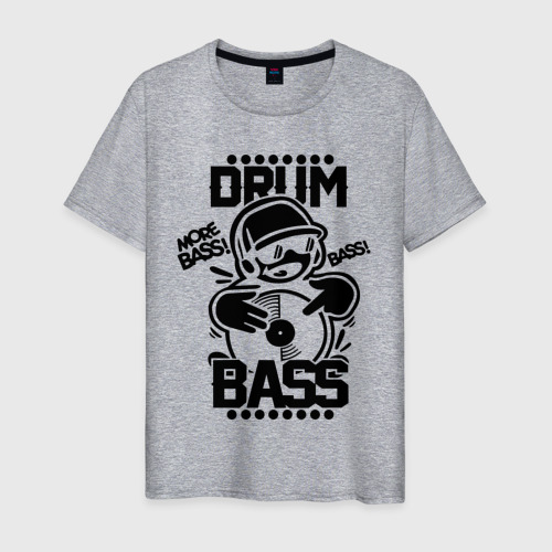 Мужская футболка хлопок с принтом Drum n bass пластинка, вид спереди #2