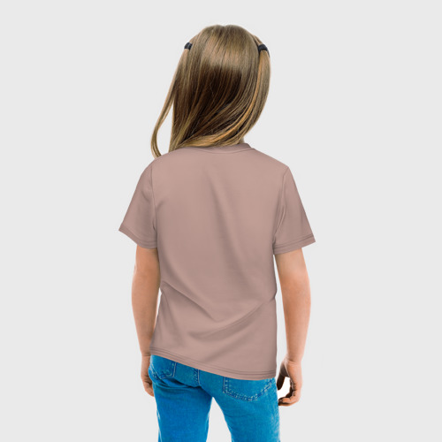 Детская футболка хлопок с принтом Осторожно, злая хозяйка, вид сзади #2