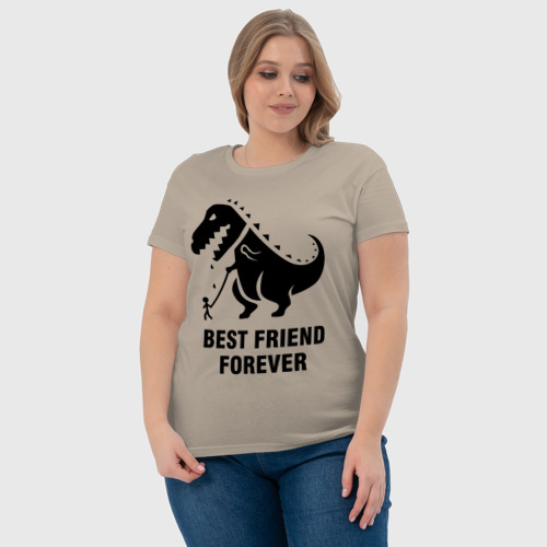 Женская футболка хлопок с принтом Годзилла Best friend, фото #4