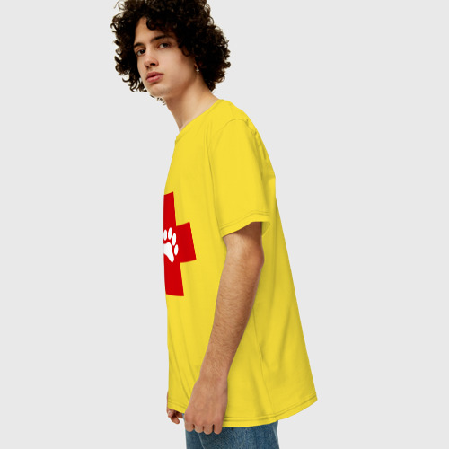 Мужская футболка хлопок Oversize с принтом Ветеринар, вид сбоку #3