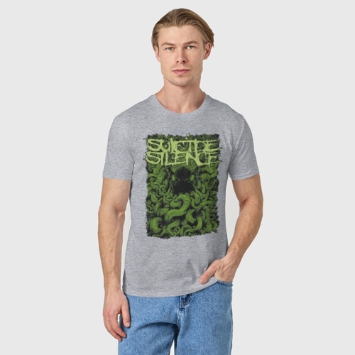 Мужская футболка хлопок с принтом Suicide Silence, фото на моделе #1