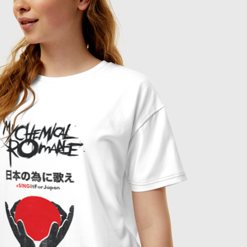 Женская футболка хлопок Oversize с принтом My chemical romance, фото на моделе #1