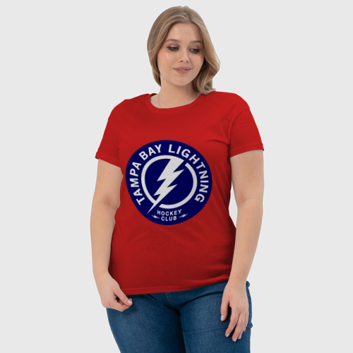 Женская футболка хлопок с принтом HC Tampa Bay Lightning, фото #4