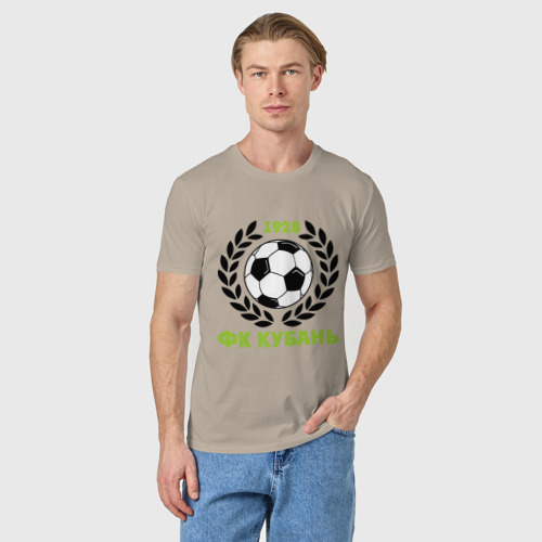 Мужская футболка хлопок с принтом ФК Кубань, фото на моделе #1
