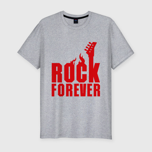 Мужская футболка хлопок Slim с принтом Rock Forever Рок Навсегда, вид спереди #2