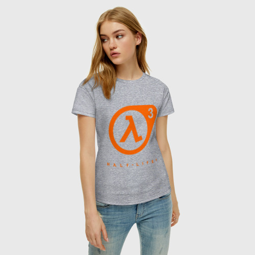 Женская футболка хлопок с принтом Half - life 3, фото на моделе #1