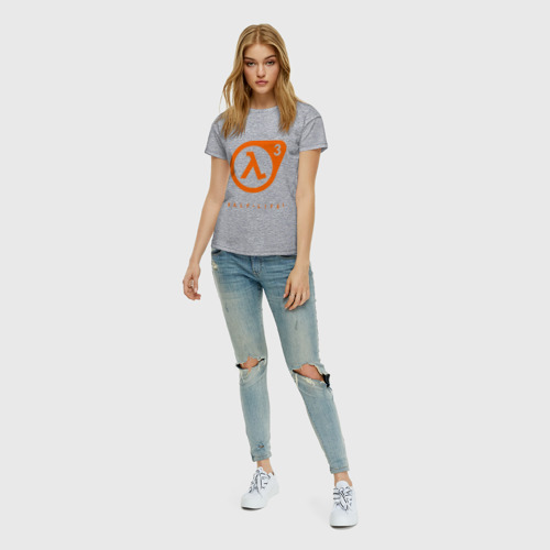 Женская футболка хлопок с принтом Half - life 3, вид сбоку #3