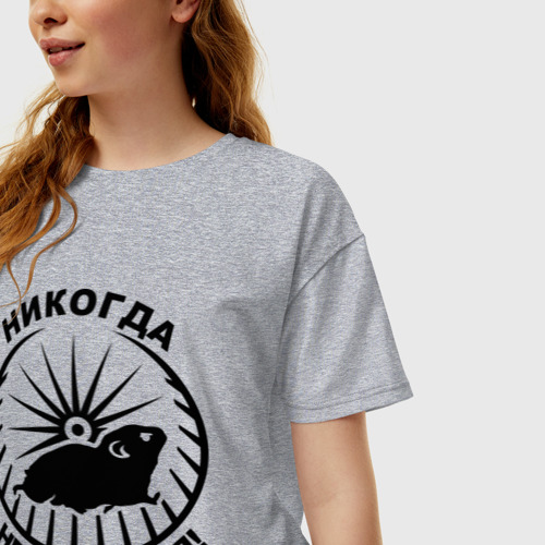 Женская футболка хлопок Oversize с принтом Хомяк в колесе, фото на моделе #1