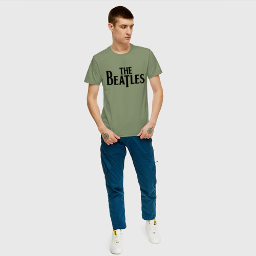 Мужская футболка хлопок с принтом The Beatles, вид сбоку #3