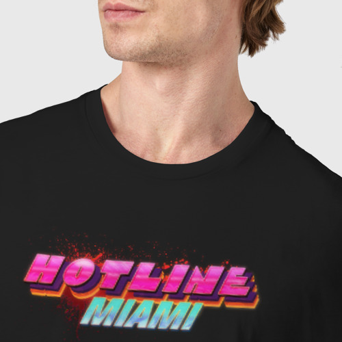 Мужская футболка хлопок с принтом Hotline Miami, фото #4