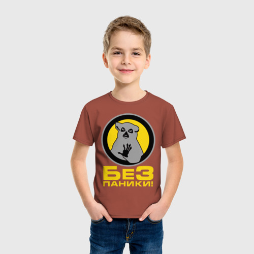 Детская футболка хлопок с принтом Без паники!, фото на моделе #1
