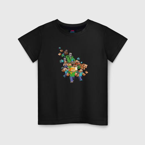 Детская футболка хлопок с принтом Майнкрафт, вид спереди #2