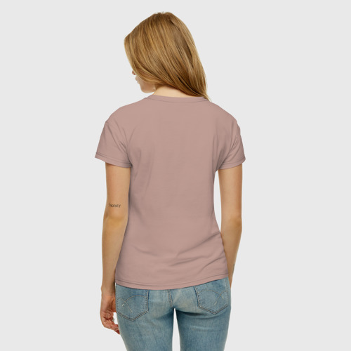 Женская футболка с принтом Померанский шпиц, вид сзади #2