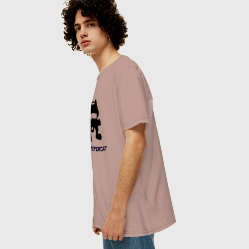 Мужская футболка хлопок Oversize с принтом Monstercat, вид сбоку #3