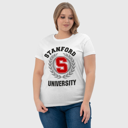 Женская футболка хлопок с принтом Стэнфорд, фото #4