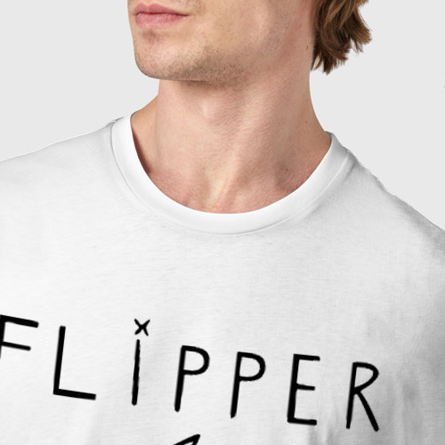 Мужская футболка хлопок с принтом Flipper, фото #4