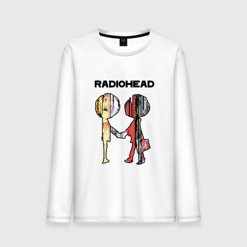 Мужской лонгслив хлопок с принтом Radiohead, вид спереди #2