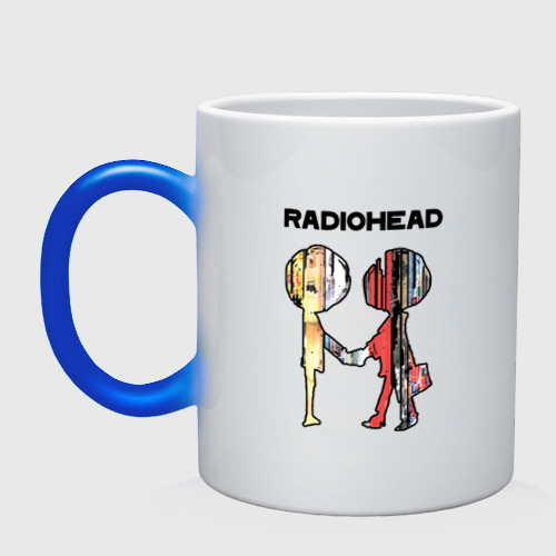 Кружка хамелеон с принтом Radiohead, вид спереди #2