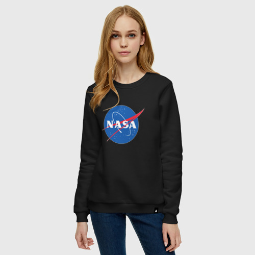 Женский свитшот хлопок с принтом NASA, фото на моделе #1