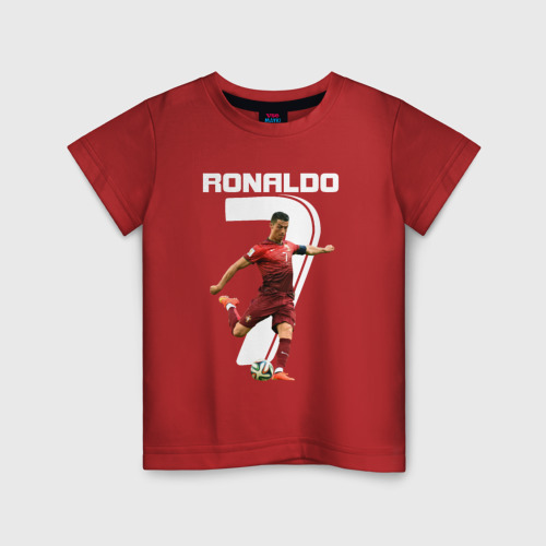 Детская футболка хлопок с принтом Ronaldo, вид спереди #2