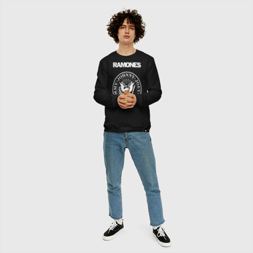 Мужской свитшот хлопок с принтом Ramones, вид сбоку #3