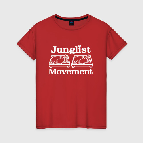 Женская футболка хлопок с принтом Junglist Movement, вид спереди #2