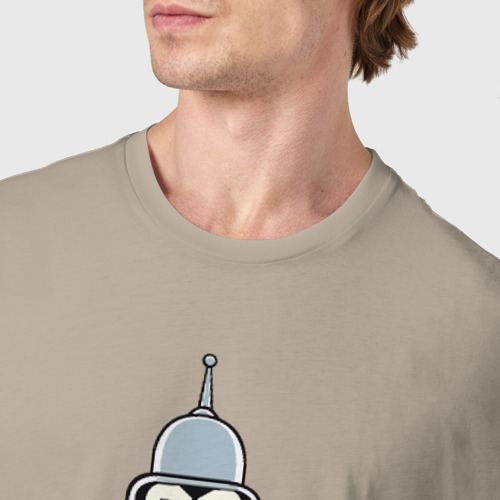 Мужская футболка хлопок с принтом Bender color, фото #4