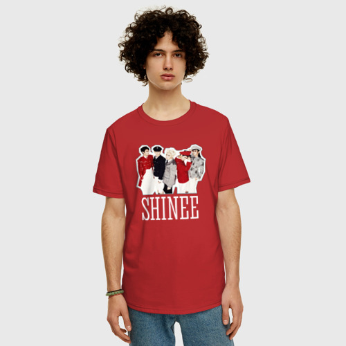 Мужская футболка хлопок Oversize с принтом Shinee, фото на моделе #1