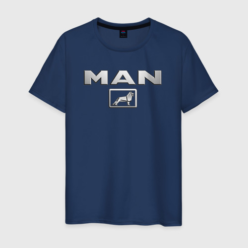 Мужская футболка хлопок с принтом MAN, вид спереди #2