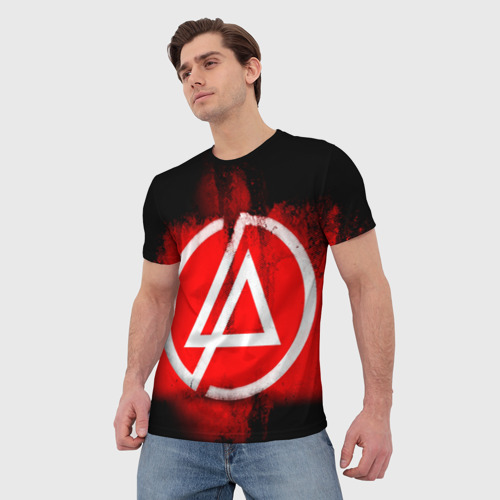 Мужская футболка 3D с принтом Linkin Park, фото на моделе #1