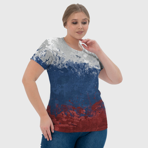 Женская футболка 3D с принтом Флаг России, фото #4
