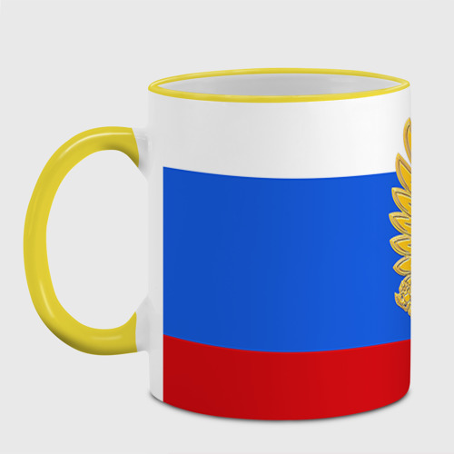 Кружка с полной запечаткой с принтом Флаг и герб РФ, фото на моделе #1