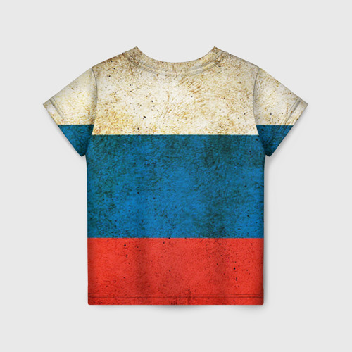 Детская 3D футболка с принтом Россия, вид сзади #1