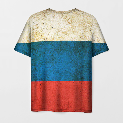 Мужская футболка 3D с принтом Россия, вид сзади #1
