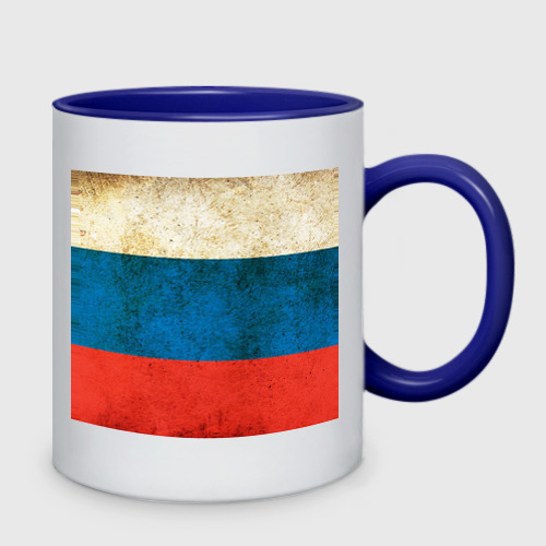 Кружка двухцветная с принтом Россия, вид сзади #1