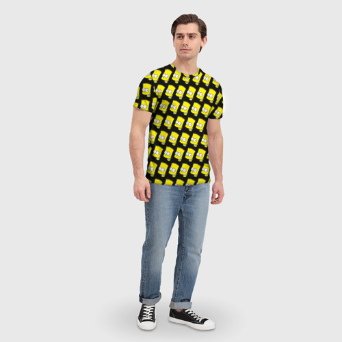 Мужская футболка 3D с принтом Барт Симпсон, вид сбоку #3